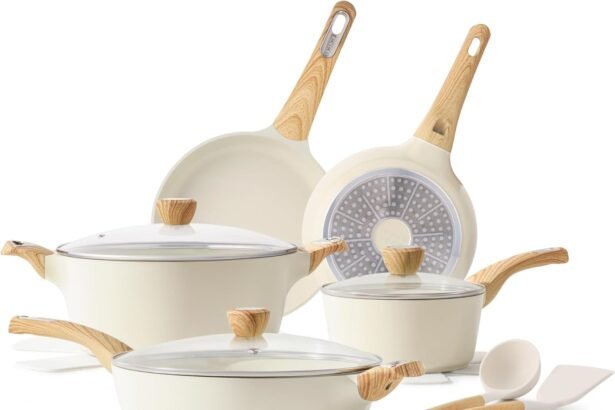 Sensarte ceramic cookware sets pots and pans set nonstick 14 piece induction cookware non toxic healthy non stick kitche