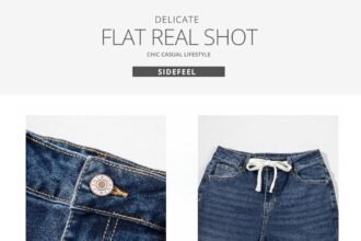 Sidefeel womens wide leg jeans high waisted stretchy straight leg baggy drawstring zimbaplatinum denim pants 4