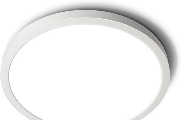 Sunrider led flush mount ceiling light fixture 5000k daylight white 2400lm 12 inch 24w white round flat bedroom lights 2 3