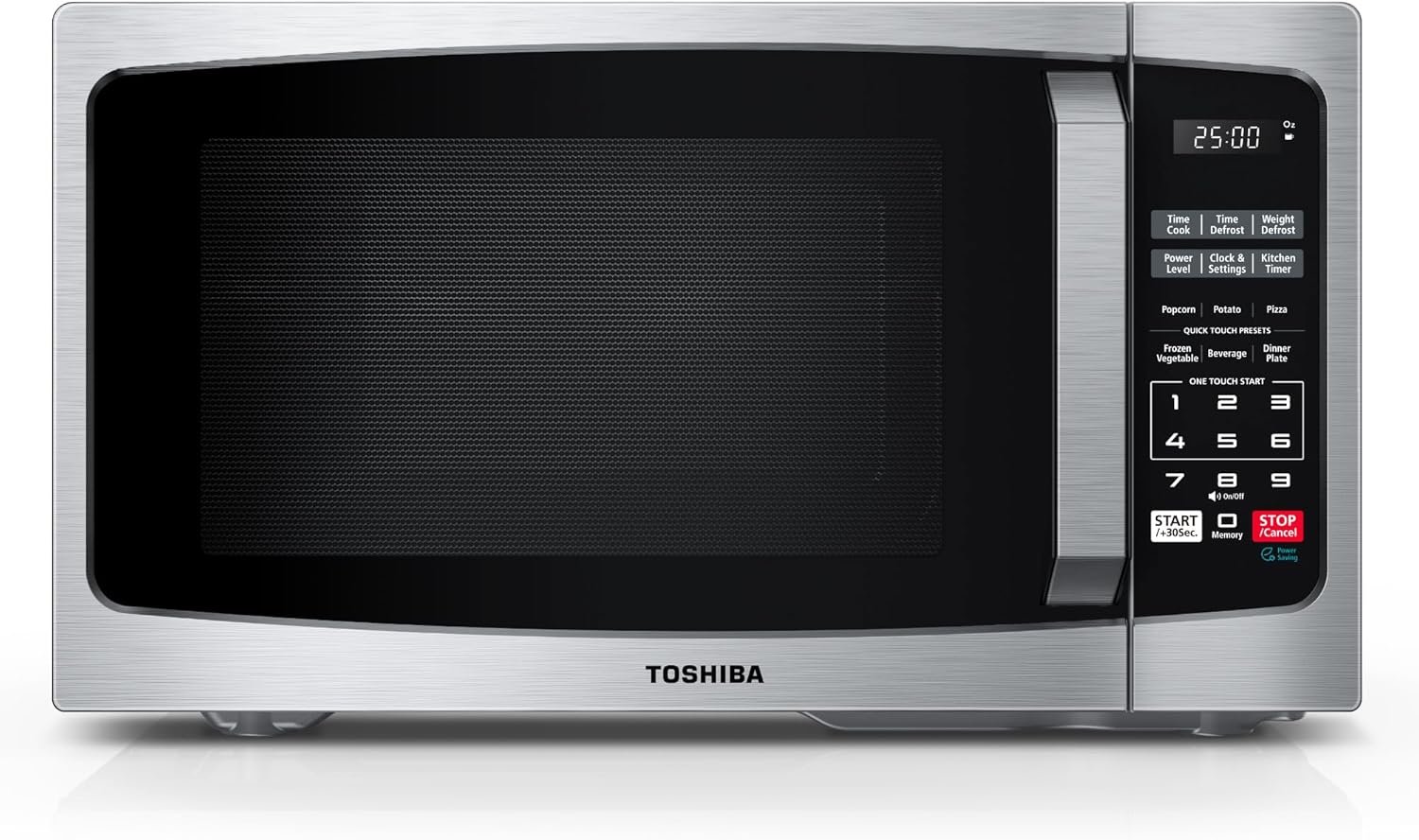 Toshiba ml em09pass small microwave oven with 6 auto menus mute function child lock led lighting perfect for apartments
