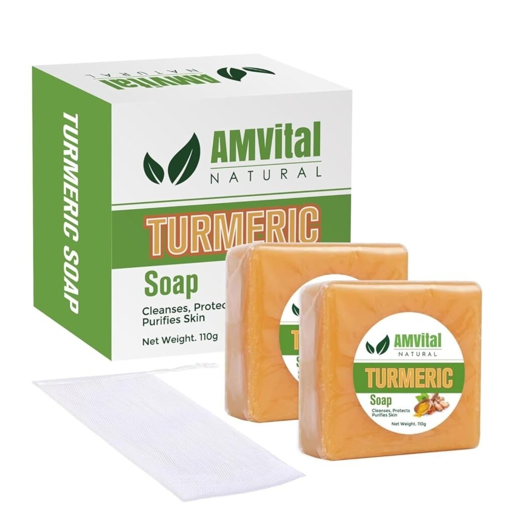 Turmeric Soap Bar for Face  Body-Acne, Dark Spots, Smooth Skin, Natural Handmade Soap For All Skin Types, Turmeric Body Soap For Men and Women