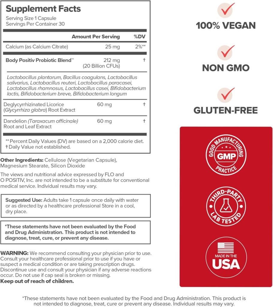 URO Whole Body Probiotic – 3-in-1 Probiotic Supporting Gut, Skin, and Oral Microbiomes  Digestive Health – 20B+ CFUs, Licorice Root, Dandelion – Non-GMO, Vegan, Gluten-Free – 30 Capsules