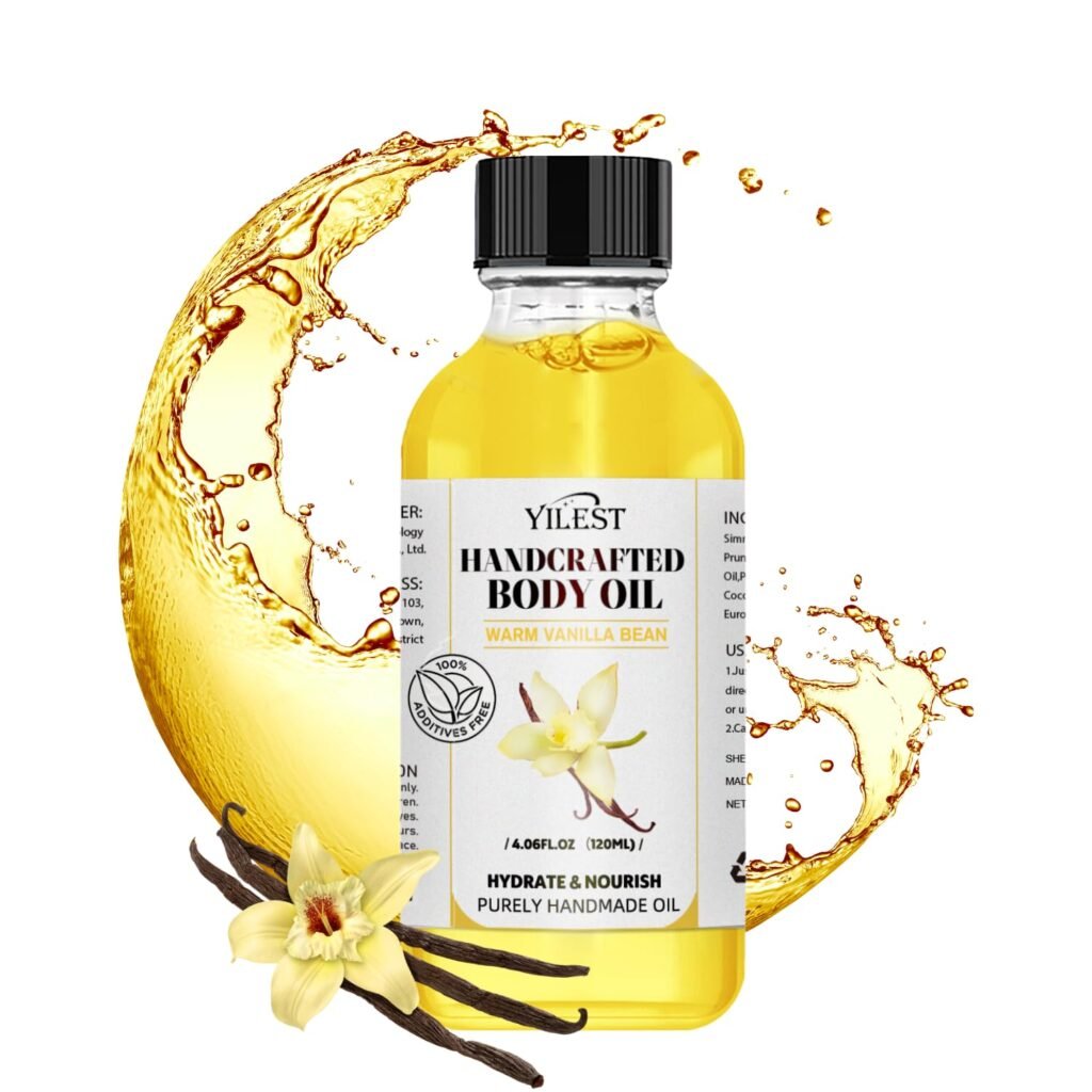 Vanilla Body Oil, Hydrating  Nourishing Moisturizer for Dry Skin, Handmade Natural Skincare Oil, Vanilla Scented Spa Oil, Relaxation  Aromatherapy