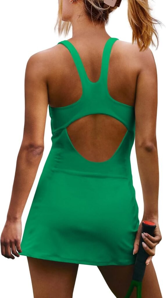 Yanekop Womens Tennis Dress with Built in Shorts Golf Dress Athletic Outfits Active Dresses Workout Dress Yoga